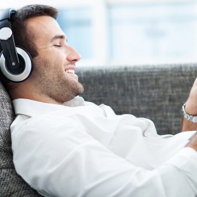 relax Man listening to music in his headphones